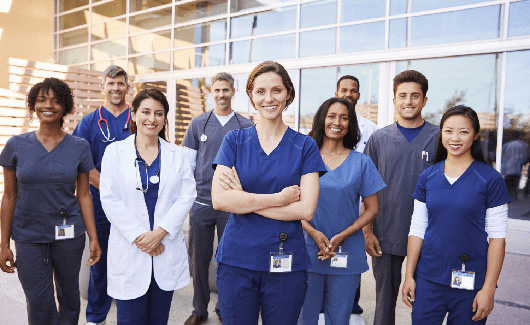 Group of healthcare workers smiling
